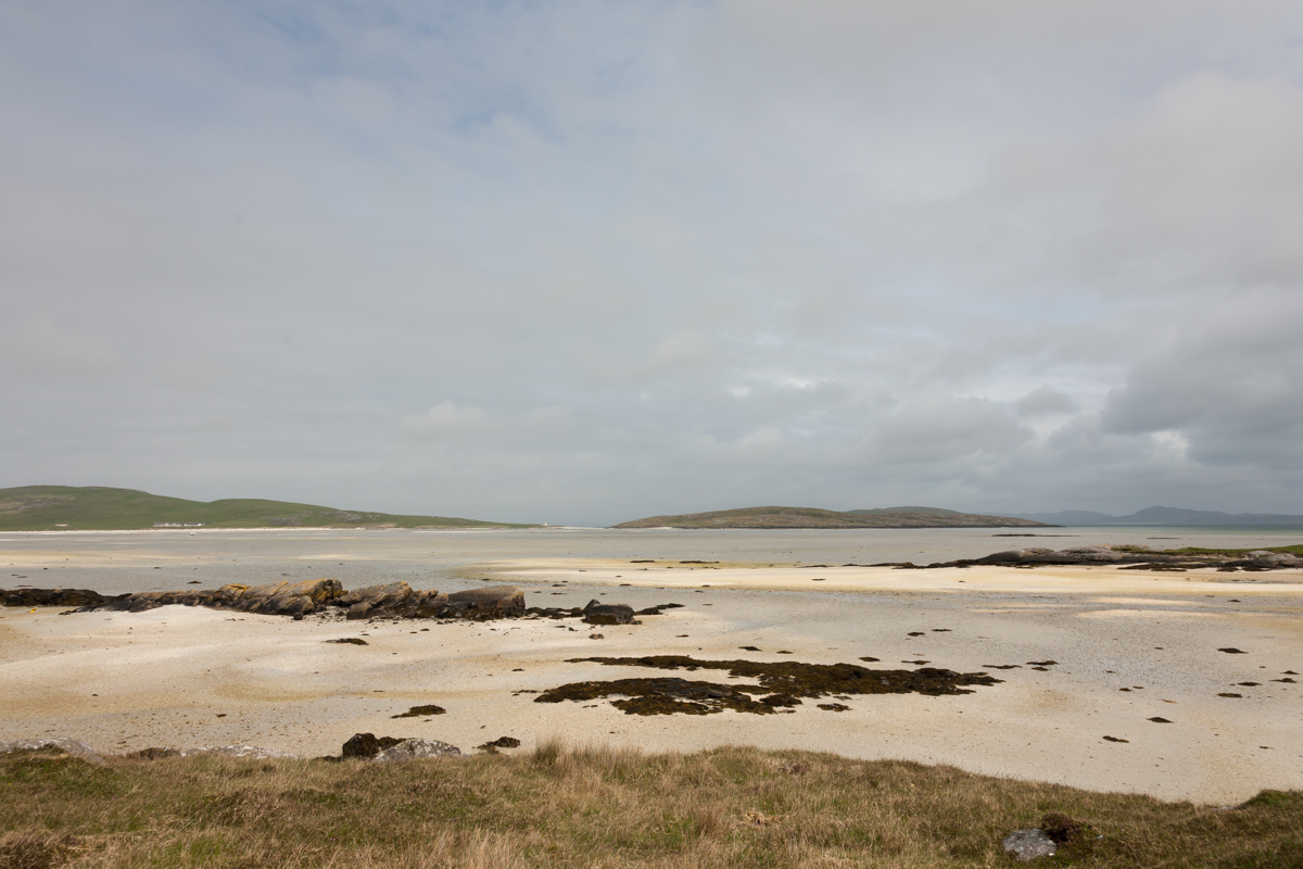 This is a view of Barra Beach looking across the sand at low tide.